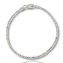 Pulseira Pipoca 2mm 18cm Prata Legitima 925