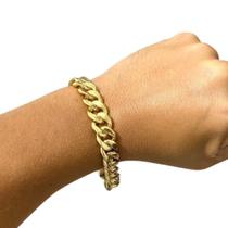 Pulseira Pit Bull 13Mm Banhado A Ouro 18K