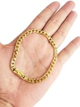 Pulseira Pit Bull 6Mm Banhado A Ouro 18K Luxo Masculino