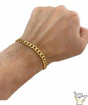 Pulseira Pit Bull 6mm Banhado A Ouro 18k Luxo Masculino