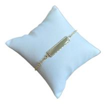 Pulseira Plaquinha Infantil F. Ouro 18k Semijoia Bebê Baby