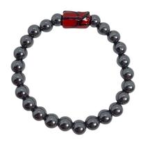 Pulseira Pomba Gira Firma Hematita E Silicone