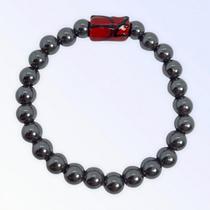 Pulseira Pomba Gira Firma Hematita e Silicone