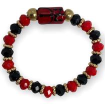 Pulseira Pomba Gira Preta E Vermelha Com Firma Cristal