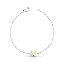 Pulseira Ponto De Luz Com Cristal Redondo Amarelo Ban. Ródio