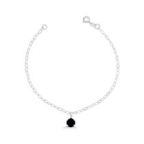 Pulseira Ponto de Luz Preto Prata 925