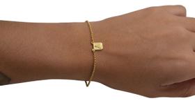 Pulseira portuguesa escapulario ouro 18k