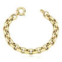 pulseira portuguesa oca larga fecho bóia luxo 19 cm ouro 10k