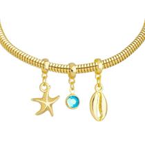 Pulseira Praia Berloque Banhado a Ouro 18k Pulseira Praia Berloque Banhado a Ouro 18k