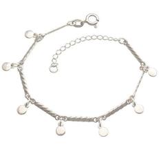 Pulseira Prata 04-6181CAG 8 Palitos Torcido 7 Redondos 4mm Pulseira Prata 04-6181CAG 8 Palitos Torcido 7 Redondos 4mm