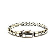 Pulseira Prata 925 Bali Trançada 6,8mm Genuína Fecho Gaveta 23572