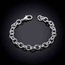 Pulseira Prata 925 Banhada Elos 20cm Corrente de Luxo Masculina Feminina Folheada Envio Imediato Pulseira Prata 925 Banhada Elos 20cm Corrente de Luxo Masculina Feminina Folheada Envio Imediato