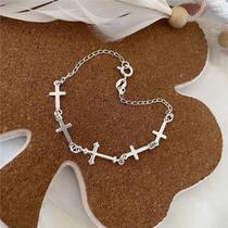 Pulseira prata 925 cinco cruzes