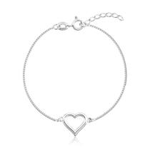 Pulseira prata 925 coração vazado Corrente Veneziana em Prata 925 Fabro Saints
