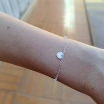 Pulseira prata 925 coração vazado ponto de luz Pingente em Pedra de Zircônia Fabro Saints