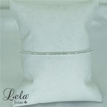 Pulseira prata 925 em rivieiras fecho gravatinha Pulseira prata 925 em rivieiras fecho gravatinha