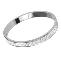 Pulseira Prata 925 Feminina Bracelete Ouro 18k Cravejada Pulseira Prata 925 Feminina Bracelete Ouro 18k Cravejada