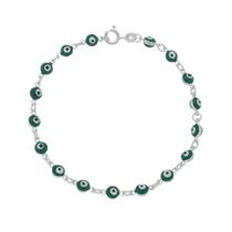 pulseira prata 925 feminina olho grego - prata 925