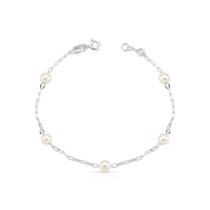 Pulseira Prata 925 Legítima com 5 Pérolas Shell Pulseira Prata 925 Legítima com 5 Pérolas Shell