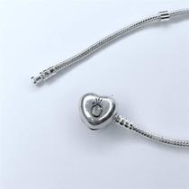Pulseira prata 925 para berloques fecho coração Pulseira prata 925 para berloques fecho coração