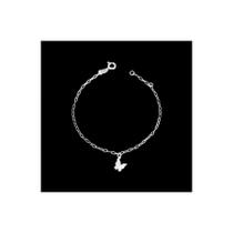 Pulseira Prata 925 Pingente Borboletas Delicado Feminino