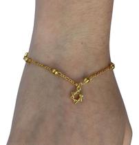 Pulseira Prata 925 Prata Dourada 18k Bol 3mm - Estrela David