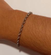 Pulseira Prata Aço Cirúrgico 316 L Elo Português 3mmx18cm Unissex