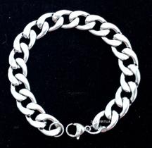 Pulseira Prata Aço Inox Grossa Pesada Antialérgica Masculina