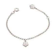 Pulseira Prata Com 2 Carmelia 7.5Mm (12Cm + 2Cm Alongador) Pulseira Prata Com 2 Carmelia 7.5Mm (12Cm + 2Cm Alongador)