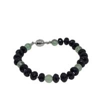 Pulseira Prata Com Fecho Imã E Pedras Naturais