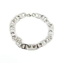 Pulseira Prata Elos Estilizados/Cravejado Pulseira Prata Elos Estilizados/Cravejado