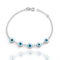 Pulseira Prata Legitima 925 Olho Grego Grande 18cm Pulseira Prata Legitima 925 Olho Grego Grande 18cm