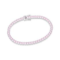 Pulseira Prata Maciça 925 Zircônias Rosa Rommanel 850103 Pulseira Prata Maciça 925 Zircônias Rosa Rommanel 850103