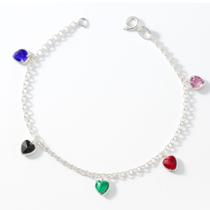 Pulseira Prata Original 925 Corações Zircônias Pedra Coração