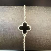 Pulseira Prata Trevo Preto Virginia Pulseira Prata Trevo Preto Virginia