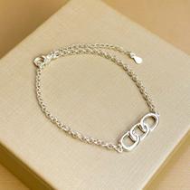 Pulseira Prateada Feminina com Elos Modernos Maya Pulseira Prateada Feminina com Elos Modernos Maya