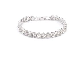 Pulseira prateada folheada com stras Pulseira prateada folheada com stras