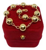 Pulseira Premium Cadeado Com Esferas 2,5mm Em Moedas Antigas