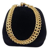 Pulseira Premium Elo Gourmet 8mm Banhada a Ouro Idêntico Ouro Pulseira Premium Elo Gourmet 8mm Banhada a Ouro Idêntico Ouro