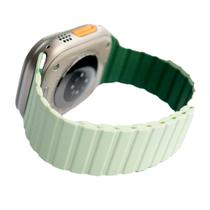 Pulseira Premium Magnética HPrime para Smartwatch - 42/42/45/49mm - Light Green + Dark