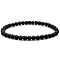 Pulseira Preta Fosca Feminina Elástica Gafeno
