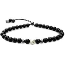 Pulseira Preta Masculina Corda Regulável Gafeno