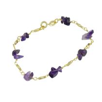 Pulseira PRI Style Folheada A Ouro 18K Antialérgica Com Pedras Naturais Em Cascalho Pulseira PRI Style Folheada A Ouro 18K Antialérgica Com Pedras Naturais Em Cascalho