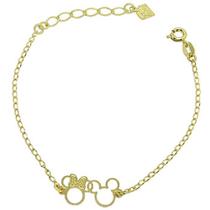 Pulseira PRI Style Mickey E Minnie Folheada A Ouro 18K Antialérgica Pulseira PRI Style Mickey E Minnie Folheada A Ouro 18K Antialérgica