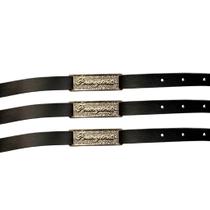 Pulseira Primícias material sintético Preta com Prata - 10 Unidades Pulseira Primícias material sintético Preta com Prata - 10 Unidades