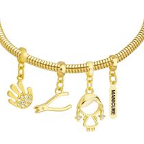 Pulseira Profissão Manicure Banhado a Ouro 18k Pulseira Profissão Manicure Banhado a Ouro 18k