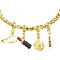Pulseira Profissão Manicure Banhado a Ouro 18k