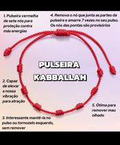 Pulseira Proteção Vermelha Kabbalah 7 Nós