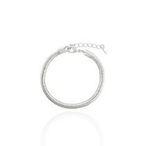 Pulseira Rabo de Rato Grossa Banho Ródio Branco