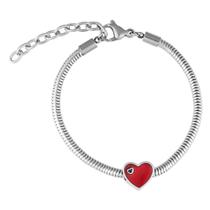 Pulseira Red Heart Coleção Steel Dreams Aço.